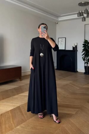 ggggg Long Sleeves Basic Long Dress