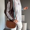 Coffee Color Striped Denim Shirt