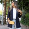 lacivert-yun-efekt-blazer_64fc9f3f44a0b Classic Navy Blue Single Button Tailored Blazer
