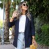 lacivert-yun-efekt-blazer_64fc9f3f4c0bd Classic Navy Blue Single Button Tailored Blazer