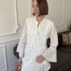 oversize-nakisli-puskullu-elbise-ekru-1a9b-4 Long Sleeve Embroidered Summer Dress in Ecru
