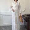 oversize-nakisli-puskullu-elbise-ekru-60e-32 Long Sleeve Embroidered Summer Dress in Ecru