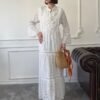 oversize-nakisli-puskullu-elbise-ekru-8-4dbf Long Sleeve Embroidered Summer Dress in Ecru