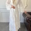White Lace Embroidered Long Dress