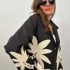 WOMEN'S BLACK OVERSIZED BLOUSE