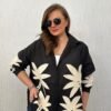 WOMEN'S BLACK OVERSIZED BLOUSE